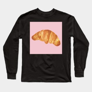 Croissant on pink Long Sleeve T-Shirt